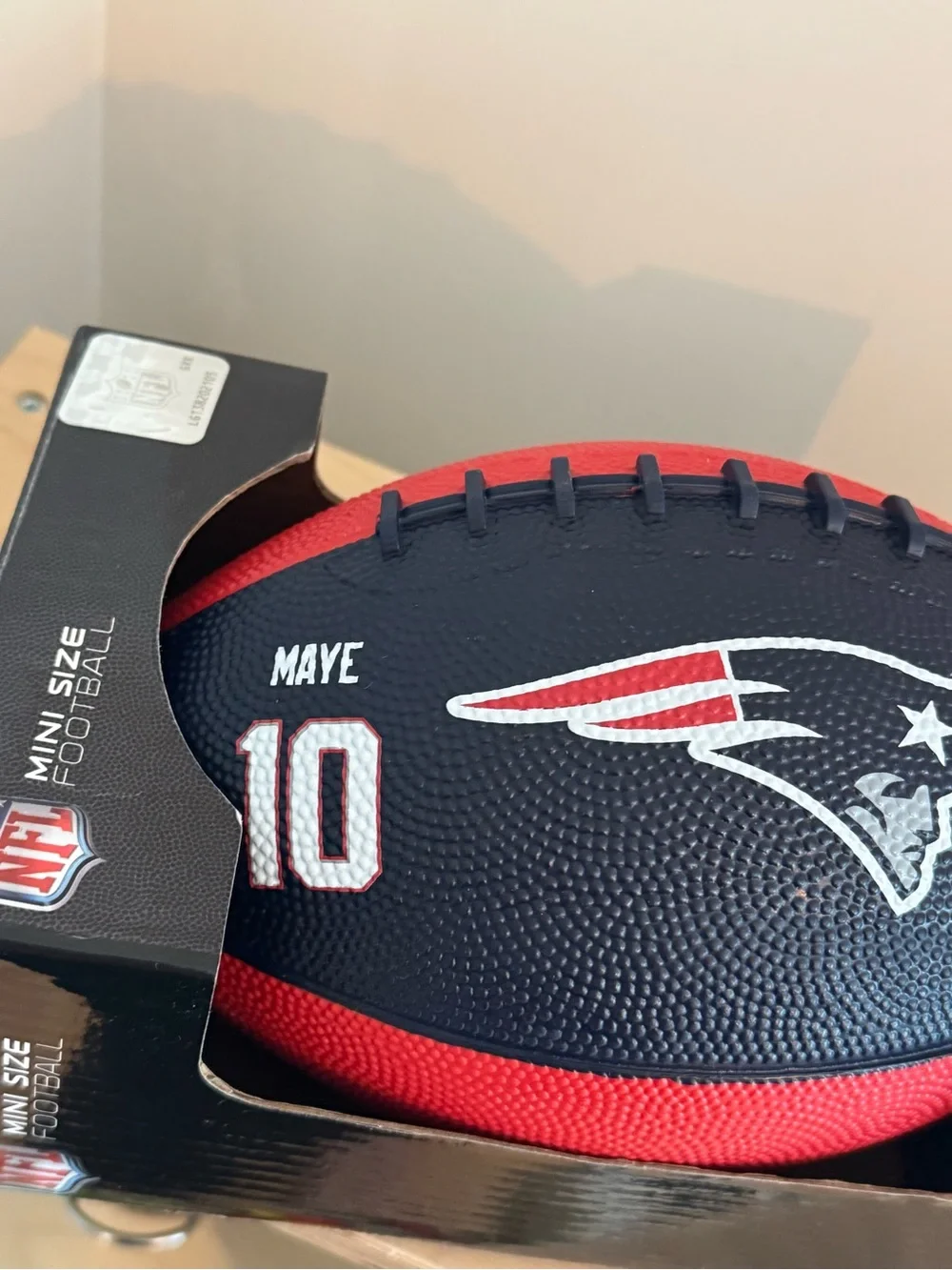 New England Patriots Navy and Red Mini Football - Team Emblem